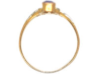 Art Nouveau 18ct Gold & Platinum, Sapphire & Rose Diamonds Ring