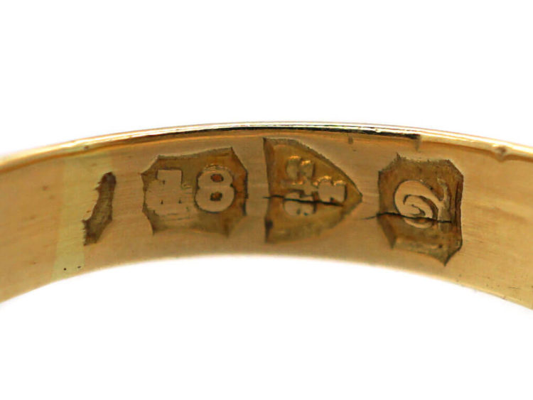 Edwardian 18ct Gold, Opal & Diamond Three Stone Ring