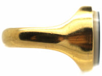 Edwardian 18ct Gold Signet Ring with Onyx Intaglio of a Rearing Horse with Flag
