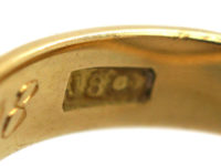 Edwardian 18ct Gold Signet Ring with Onyx Intaglio of a Rearing Horse with Flag