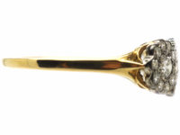 Edwardian 18ct Gold & Platinum & Diamond Triple Cluster Ring
