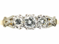 18ct Gold & Platinum, Three Stone Diamond Ring