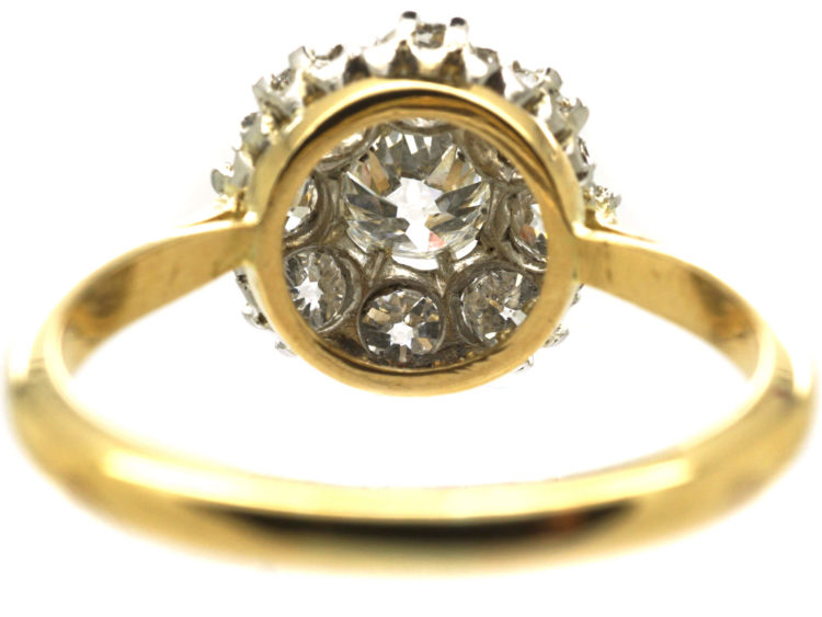 18ct Gold & Platinum Diamond Cluster Ring