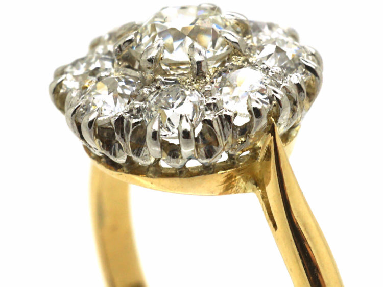 18ct Gold & Platinum Diamond Cluster Ring