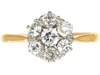 Edwardian 18ct Gold & Platinum, Diamond Cluster Ring