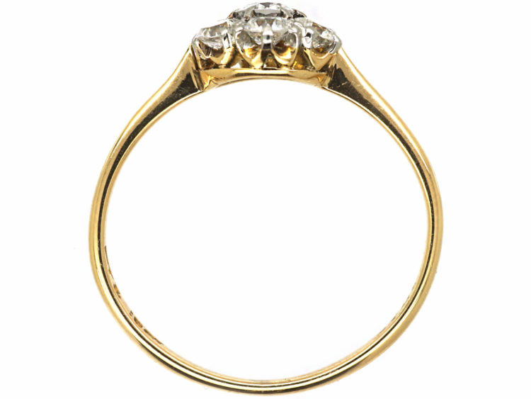 Edwardian 18ct Gold & Platinum, Diamond Cluster Ring