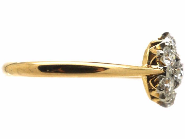 Edwardian 18ct Gold & Platinum, Diamond Cluster Ring