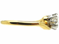 18ct Gold Two Stone Diamond Crossover Ring