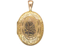 Victorian 9ct Gold Garter Design Oval Locket