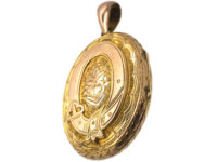 Victorian 9ct Gold Garter Design Oval Locket
