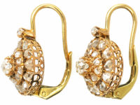 Edwardian 18ct Gold Diamond Cluster Earrings