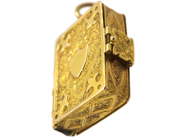 Victorian 18ct Gold Novelty Book Locket with Four Frames Inside