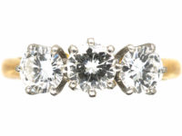 18ct Yellow & White Gold, Three Stone Diamond Ring