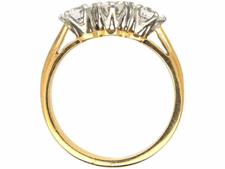 18ct Yellow & White Gold, Three Stone Diamond Ring