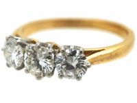 18ct Yellow & White Gold, Three Stone Diamond Ring