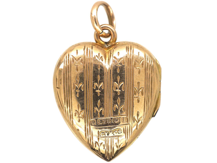 Edwardian 9ct Gold Heart Shaped Locket