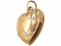 Edwardian 9ct Gold Heart Shaped Locket