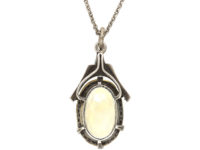 Art Deco Silver, Marcasite & Citrine Pendant on a Silver Chain