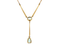 Art Deco 9ct Gold & Aquamarine Necklace