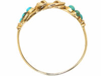 Late Georgian 15ct Gold Forget Me Not & Gold Knot Ring