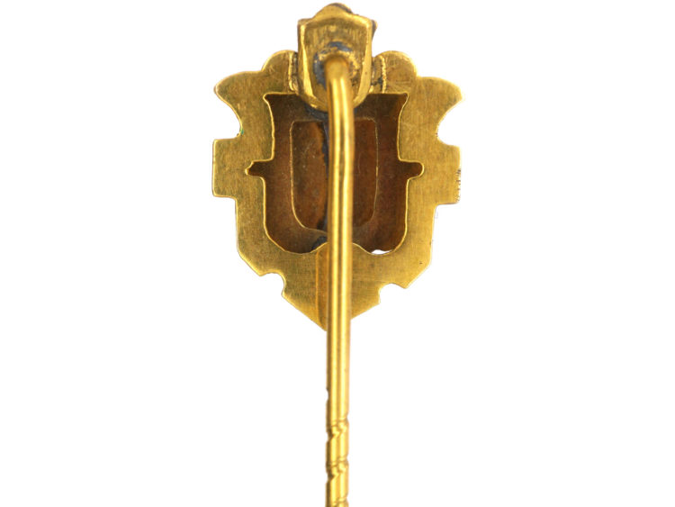 Victorian 15ct Gold & Enamel Masonic Tie Pin