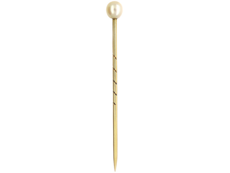 Edwardian Natural Pearl Tie Pin