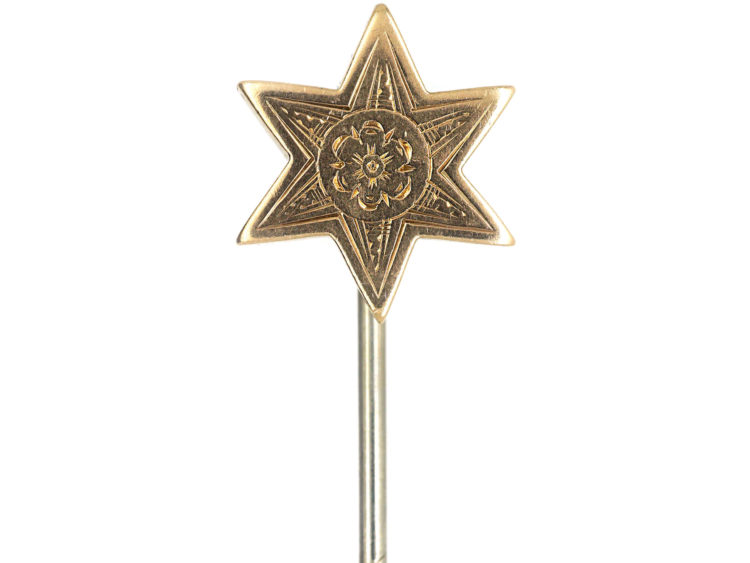 Edwardian 9ct Gold Star Masonic Tie Pin