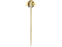 Edwardian 9ct Gold Fox Running Through a Horseshoe Tie Pin
