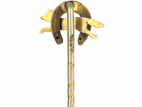 Edwardian 9ct Gold Fox Running Through a Horseshoe Tie Pin