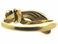 Edwardian 14ct Gold & Platinum Snake Ring set with a Diamond