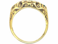 18ct Gold Three Stone Emerald & Diamond Ring