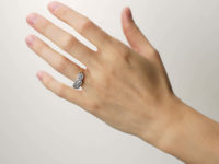 Edwardian 18ct Gold & Platinum & Diamond Triple Cluster Ring