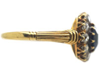 Edwardian 18ct Gold, Sapphire & Diamond Cluster Ring