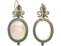 Georgian Cut Steel & Porcelain Angel Earrings