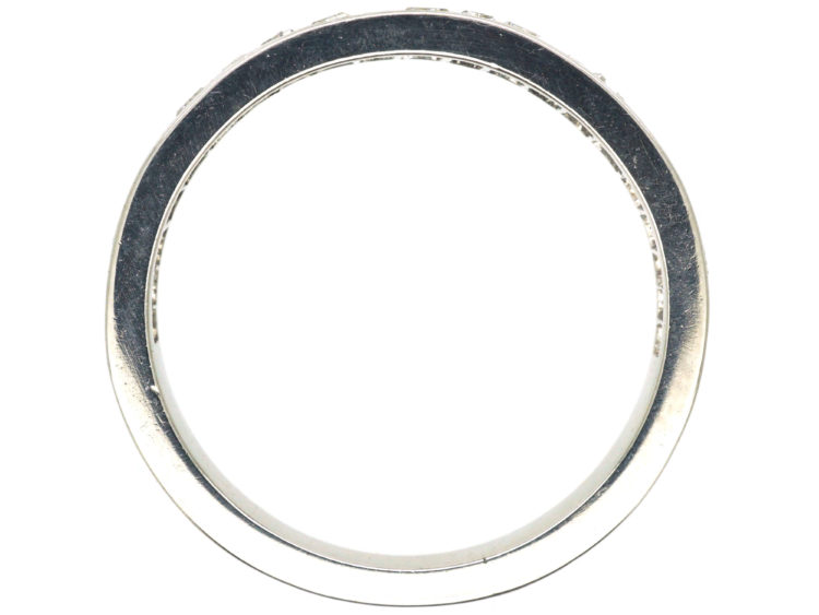 French Art Deco Platinum Baguette Diamond Half Eternity Ring