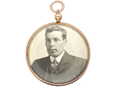 Edwardian 9ct Gold Round Picture Locket