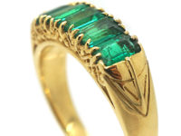 18ct Gold Five Stone Emerald Ring