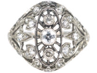 Art Deco Dome Shaped Ring set with Diamonds by Pickslay & Co