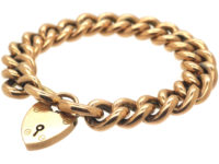 Edwardian 9ct Gold Curb Bracelet
