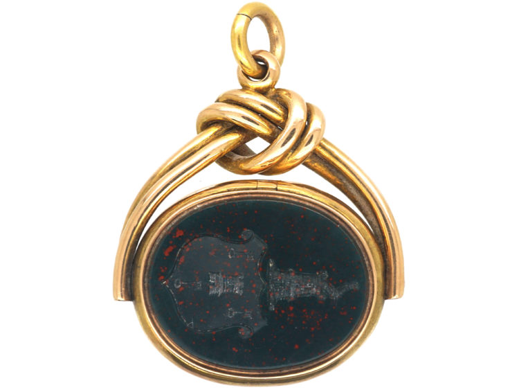Victorian 15ct Gold Seal & Locket set with a Carnelian & a Bloodstone