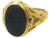 Victorian 18ct Gold & Bloodstone Signet Ring