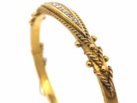 Victorian 15ct Gold & Diamond Bangle
