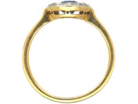 Edwardian 18ct Gold & Platinum, Sapphire & Diamond Cluster Ring