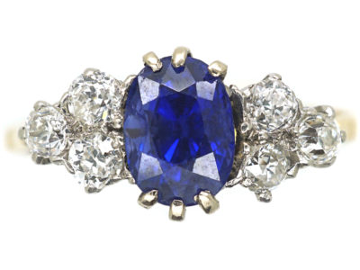 Edwardian 18ct Gold, Sapphire & Diamond Ring