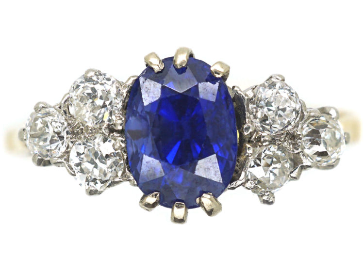 Edwardian 18ct Gold, Sapphire & Diamond Ring