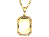 Art Deco 14ct Gold & Citrine Pendant on Silver Gilt Chain