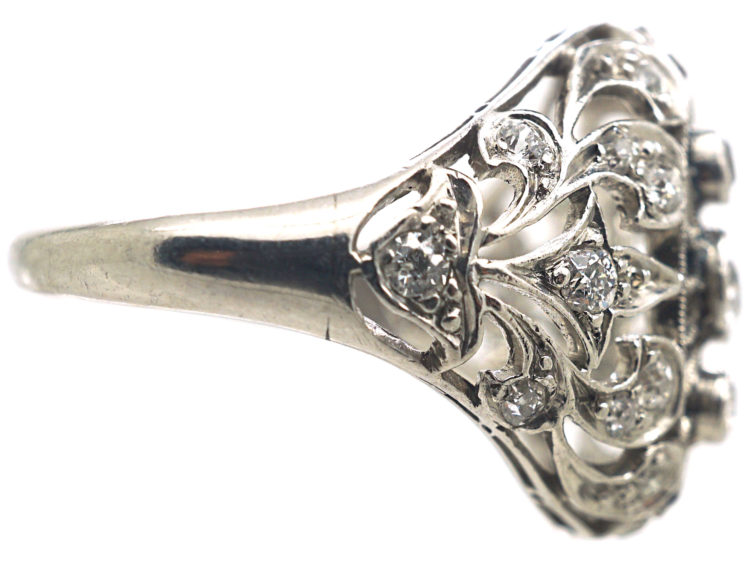 Art Deco Dome Shaped Ring set with Diamonds by Pickslay & Co