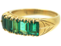 18ct Gold Five Stone Emerald Ring