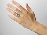 Art Deco Platinum, Diamond & Sapphire Rectangular Geometric Ring