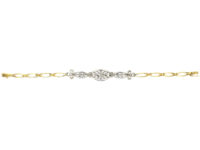 French Belle Epoque 18ct Gold, Platinum & Diamond Bracelet